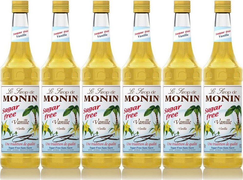 6x Syrop Monin, bez cukru, wanilia, 700ml