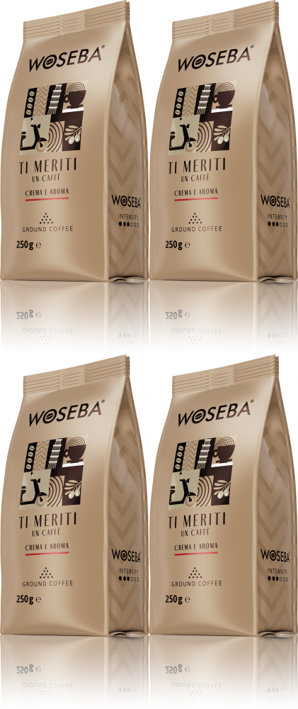 4x Kawa mielona Woseba Ti Meriti Crema E Aroma, 250g