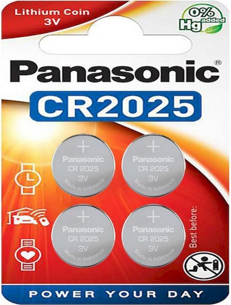 Bateria litowa Panasonic, 3V, CR2025, 4 sztuki