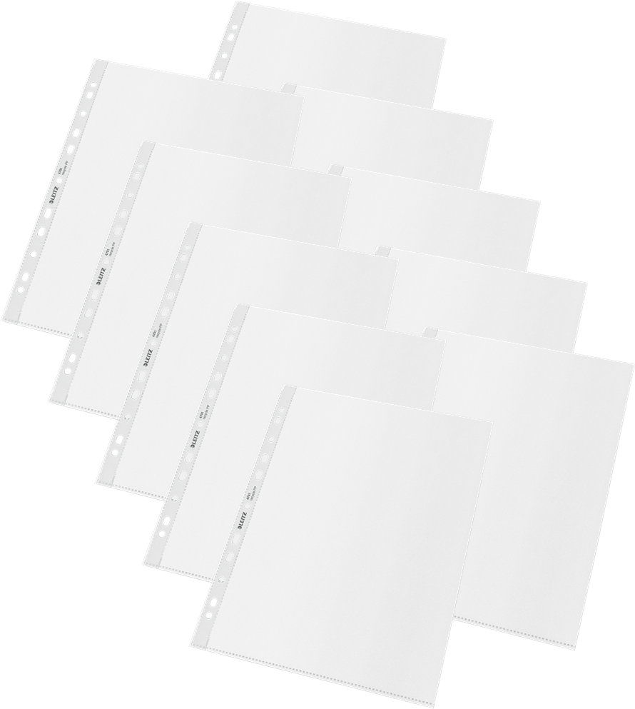 2x Koszulki groszkowe Leitz Recycle, A4, 100μm, 25 sztuk, transparentny