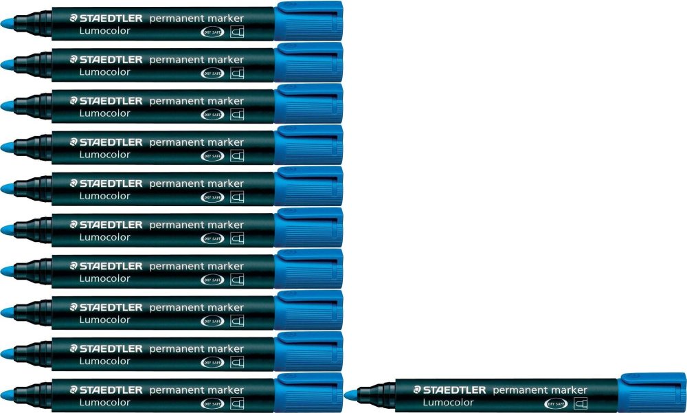 12x Marker permanentny Staedtler Lumocolor 352, okrągła, 2mm, niebieski