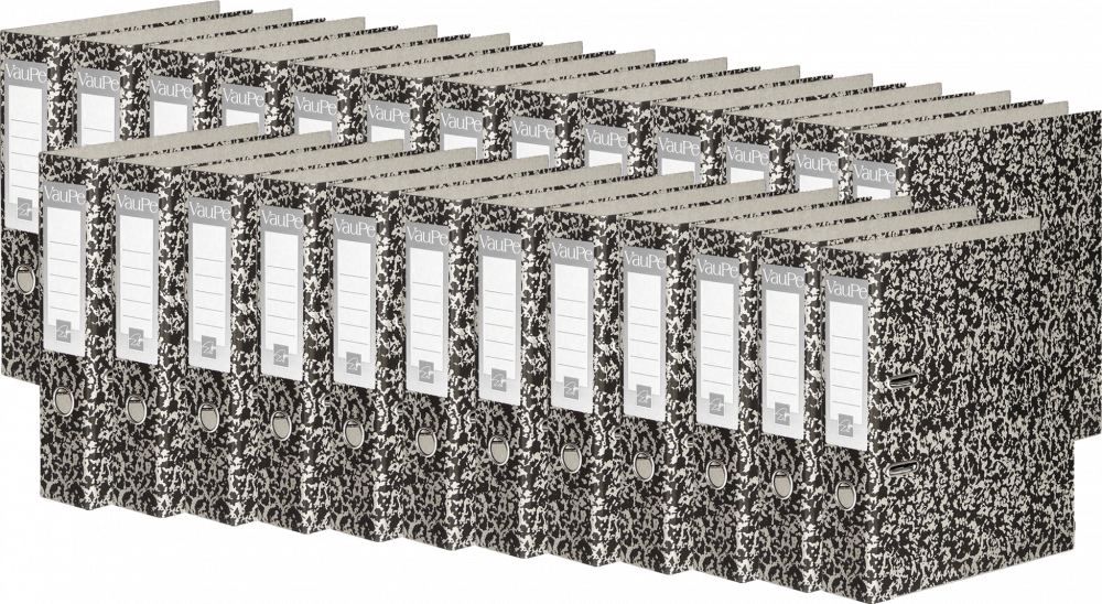 25x Segregator A4 VauPe, szerokość grzbietu 75mm, do 500 kartek, marmurek