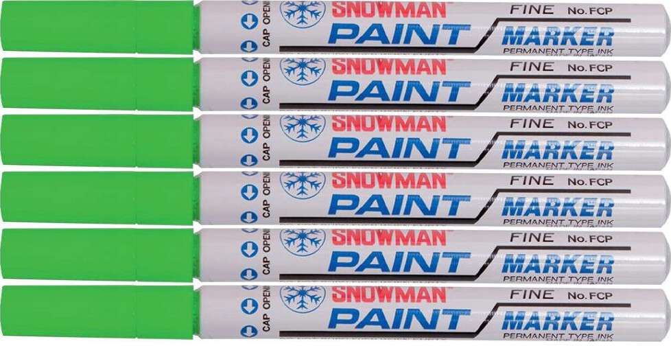 6x Marker olejowy Snowman, średni, okrągła, zielony