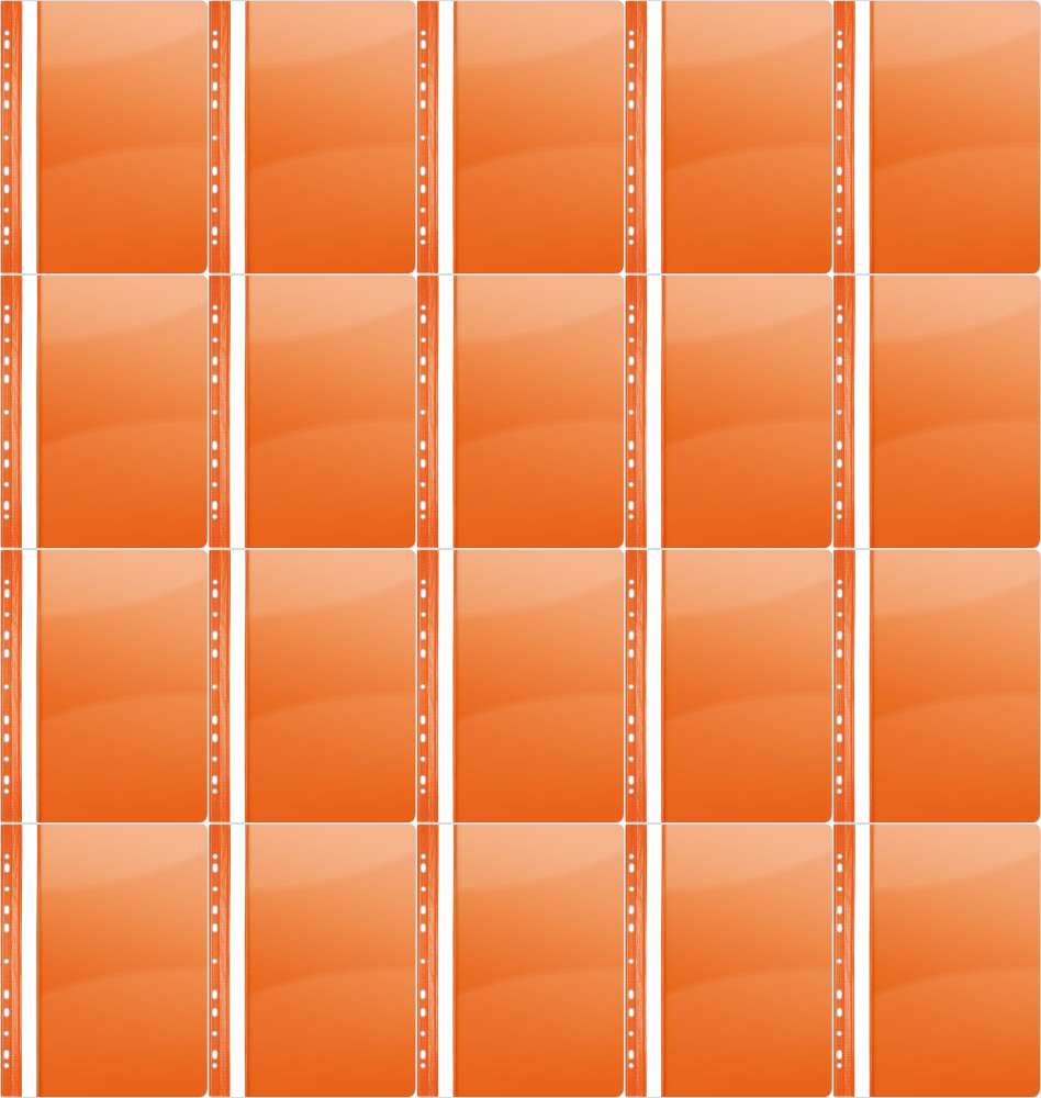 20x Skoroszyt plastikowy oczkowy Donau, A4, do 200 kartek, pomarańczowy