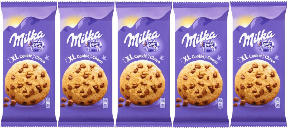 5x ciastka Milka XL Cookie Choco, z czekoladą, 184g