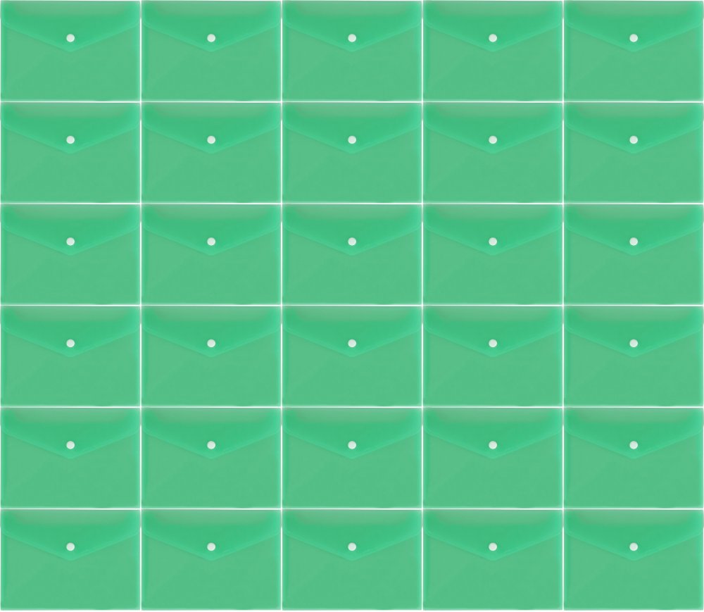 48x Teczka kopertowa Biurfol Satyna, A5, na zatrzask, przezroczysty zielony