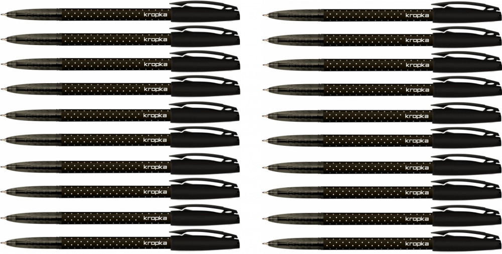 20x Długopis Rystor, Kropka, 0.5mm, czarny