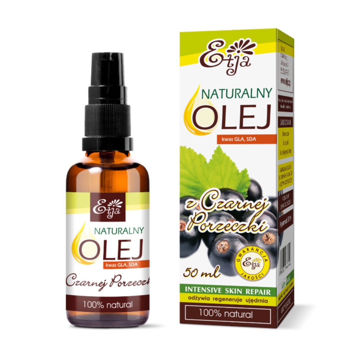 Etja - naturalny olejek z czarnej porzeczki, regeneruje i odżywia skórę, 50 ml