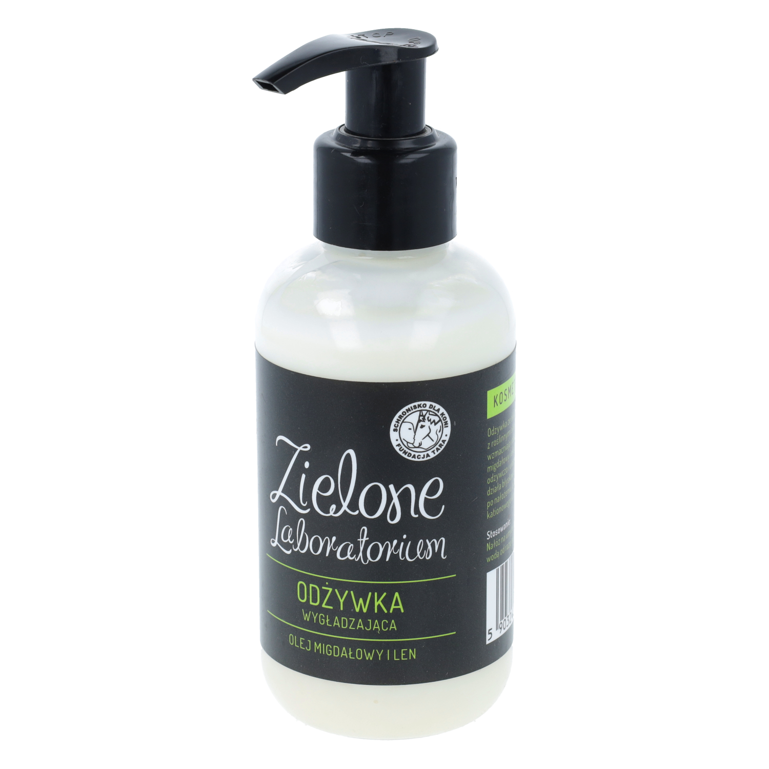 Zielone laboratorium - odżywka do włosów wygładzająca, olej migdałowy i len, 150 ml (data ważności: 30.04.2026)