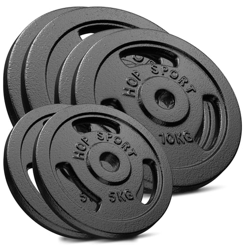 Ensemble de disques de poids en fonte 60 kg 2 x 15 kg; 2 x 10 kg; 2 x 5 kg