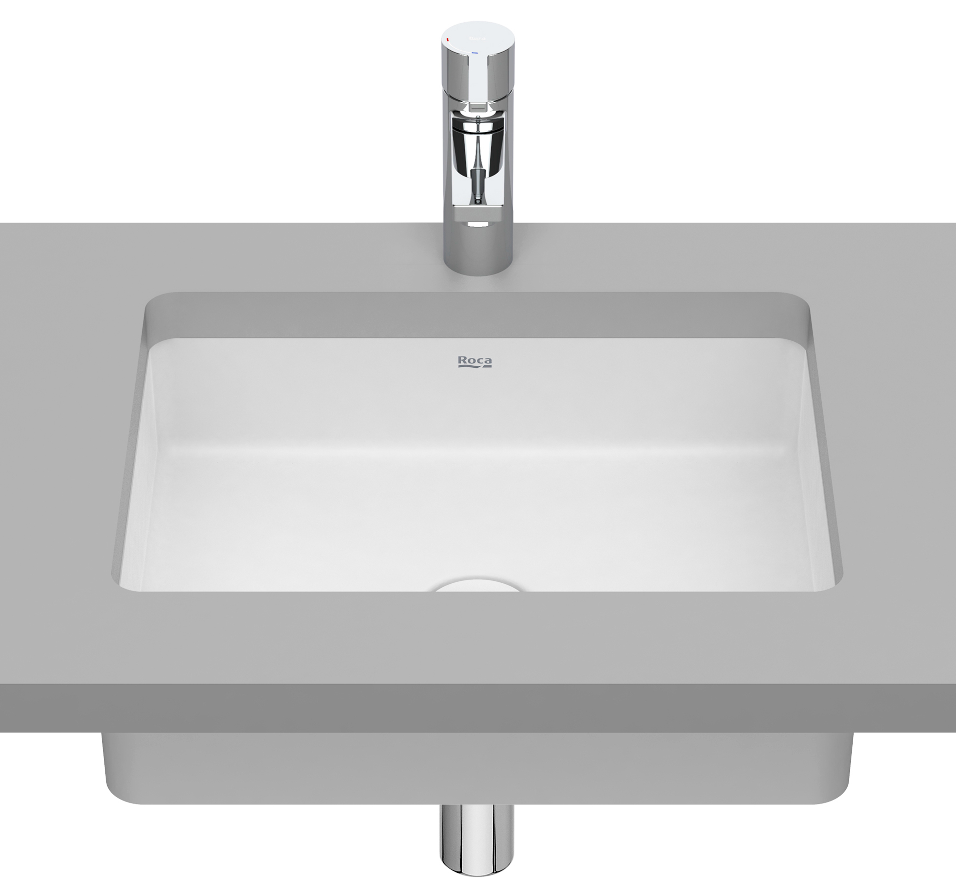 Roca Inspira umywalka 43x32,5 cm prostokątna podblatowa biała A327536620