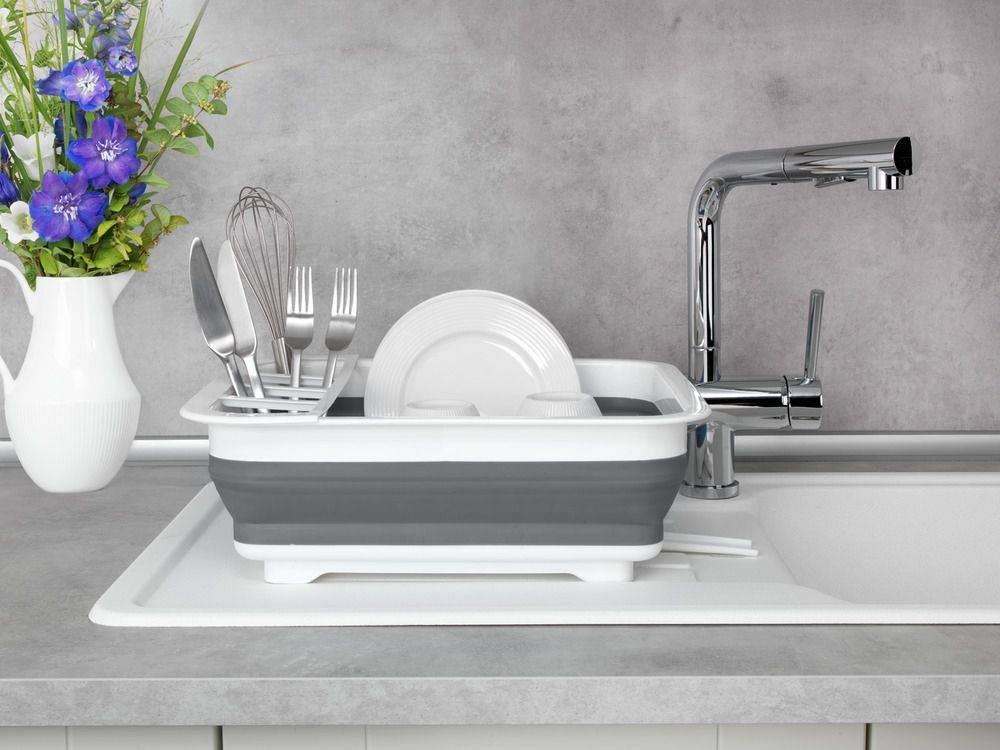 Wenko suszarka do naczyń składana szary/biały 54780100 - Wysyłka w 24h