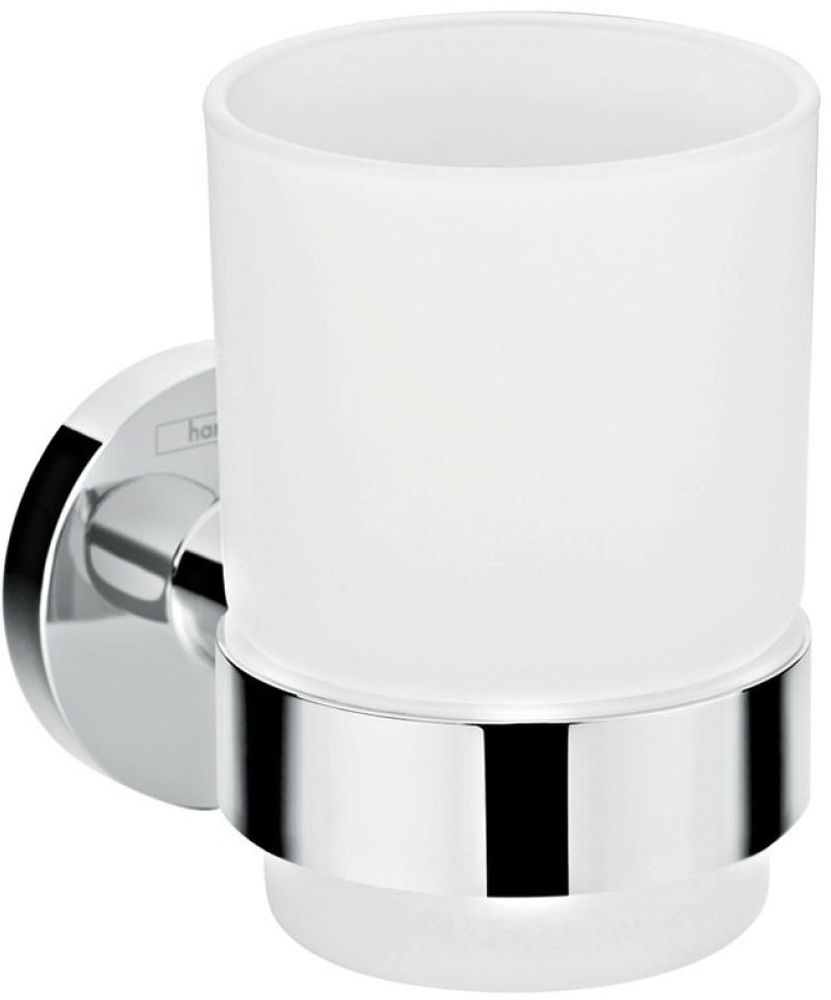 Hansgrohe Logis Universal kubek do mycia zębów chrom/szkło białe 41718000 - Wysyłka w 24h