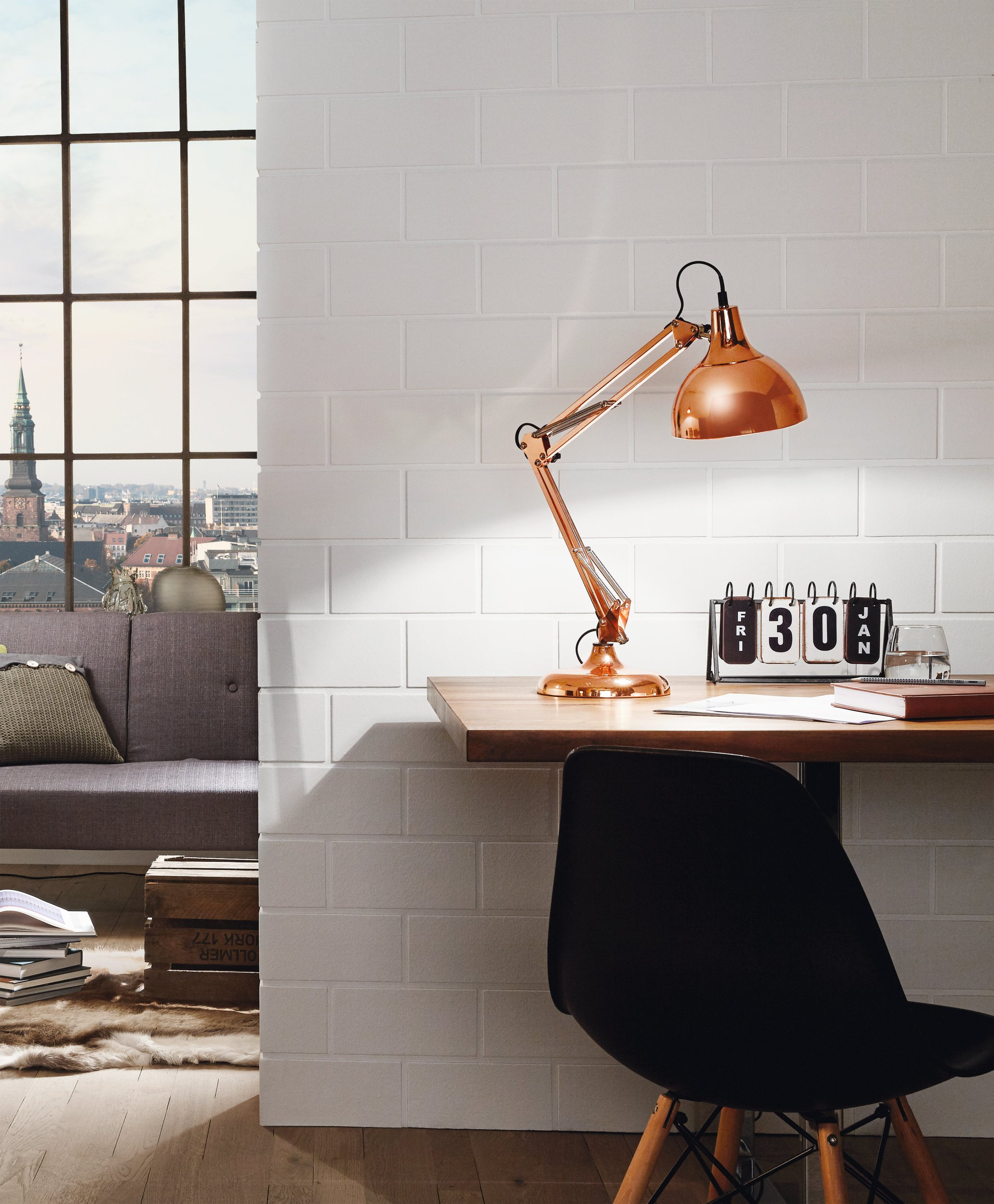 Eglo Borgillio lampa biurkowa 1x40 W miedź 94704