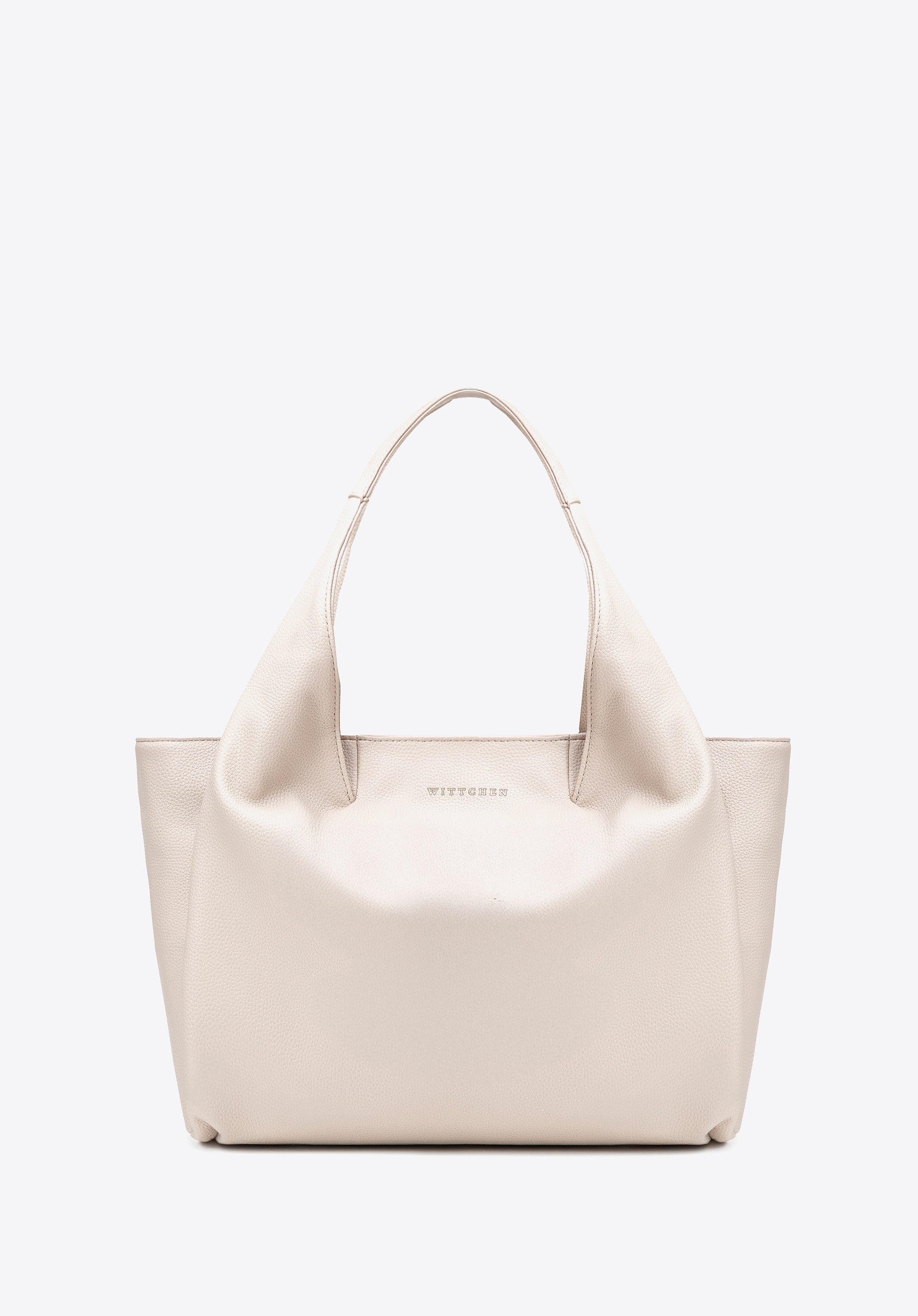 Dodatkowy rabat 25% - Elegancka damska shopperka z imitacji skóry kremowa