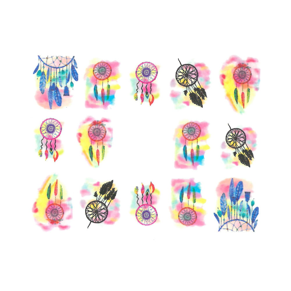 Naklejki wodne do paznokci łapacz snów BN-426