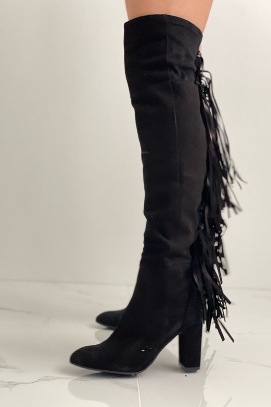 Kozaki 305/S Czarny zamsz outlet