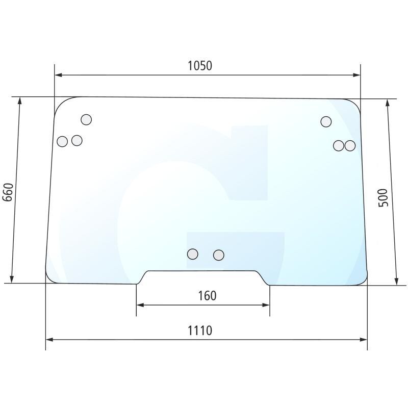 Szyba przednia wystawiana, z rozszczelnieniem CASE CS Steyr M 1-34-571-605