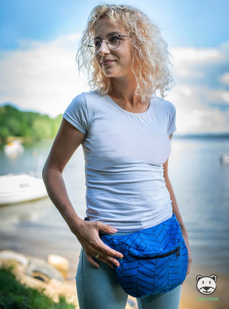 Saszetka biodrowa Big Herringbone light blue