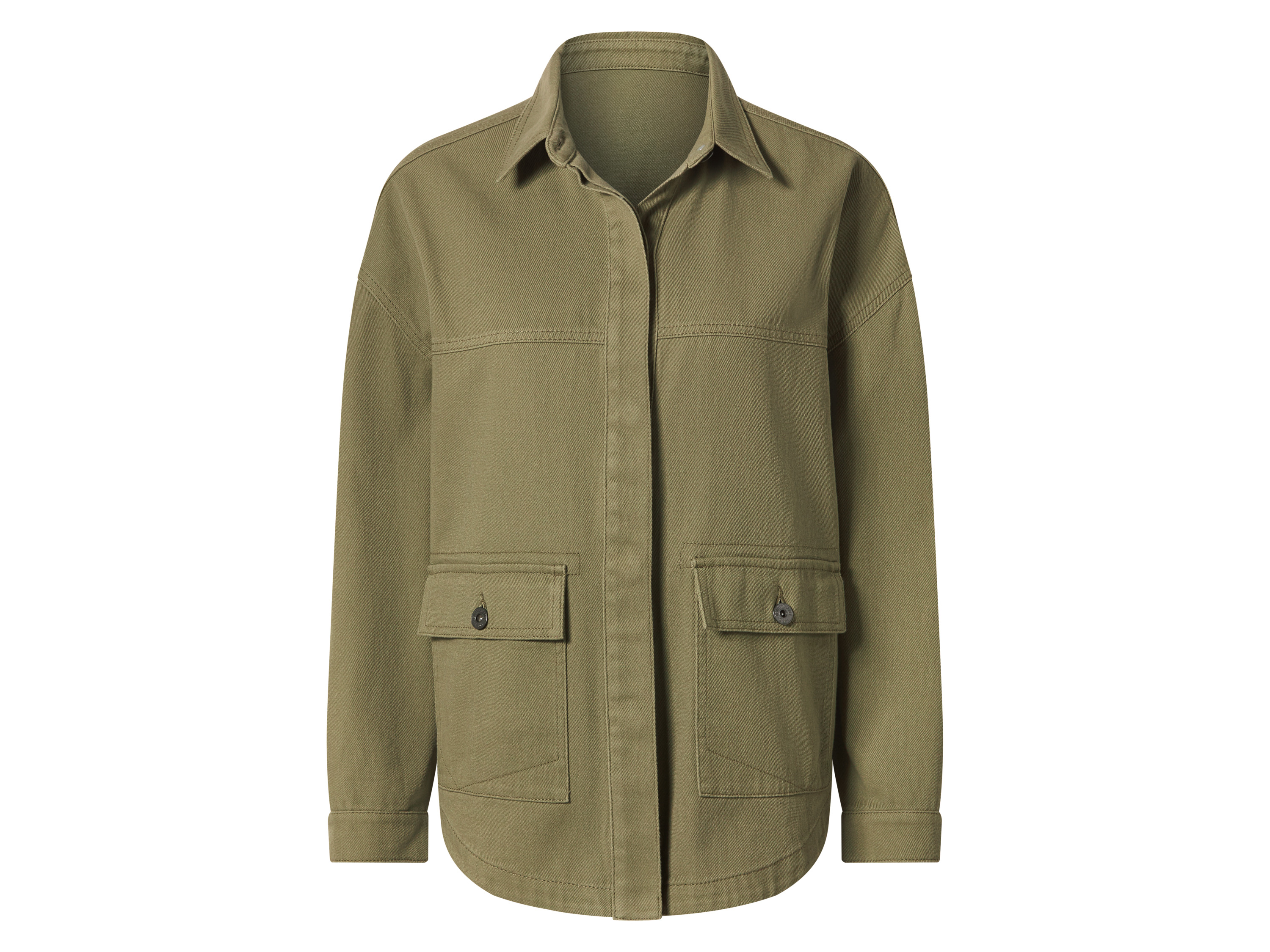 esmara Kurtka jeansowa damska z bawełny Oliwkowy, 40