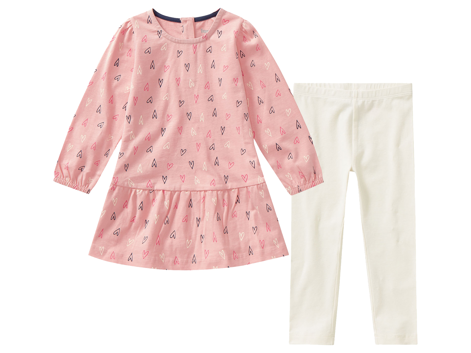 lupilu Komplet dziecięcy dla dziewczynki – sukienka i legginsy 86/92, Różowy