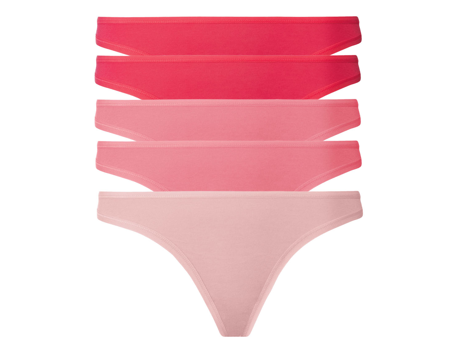 esmara Stringi damskie, 5 par Ciemnoróżowy/ jasnoróżowy/ antyczny róż, L 44/46