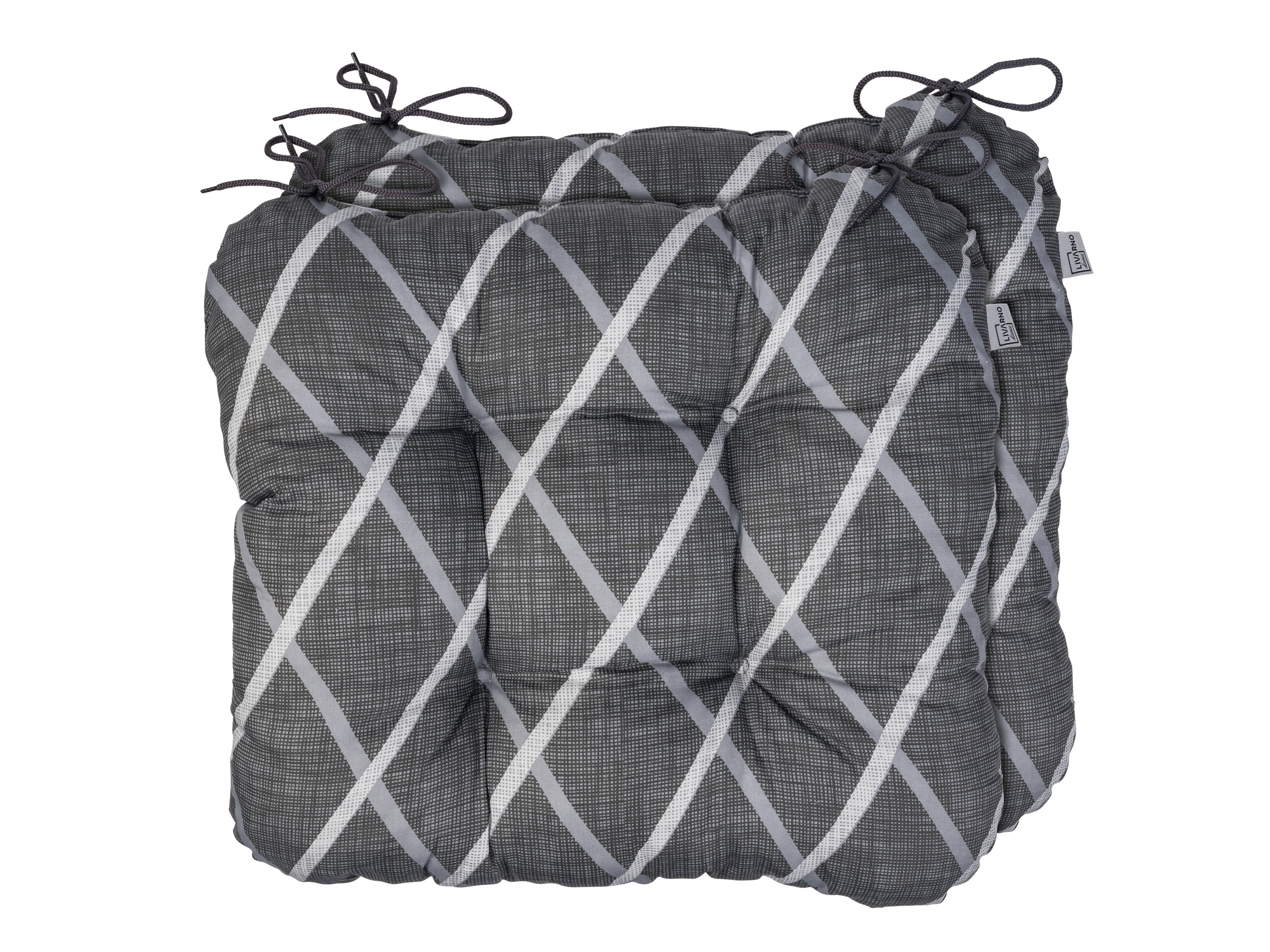 Livarno home Poduszki do siedzenia Valencia/Miami, 2 sztuki Kratka, Antracytowy