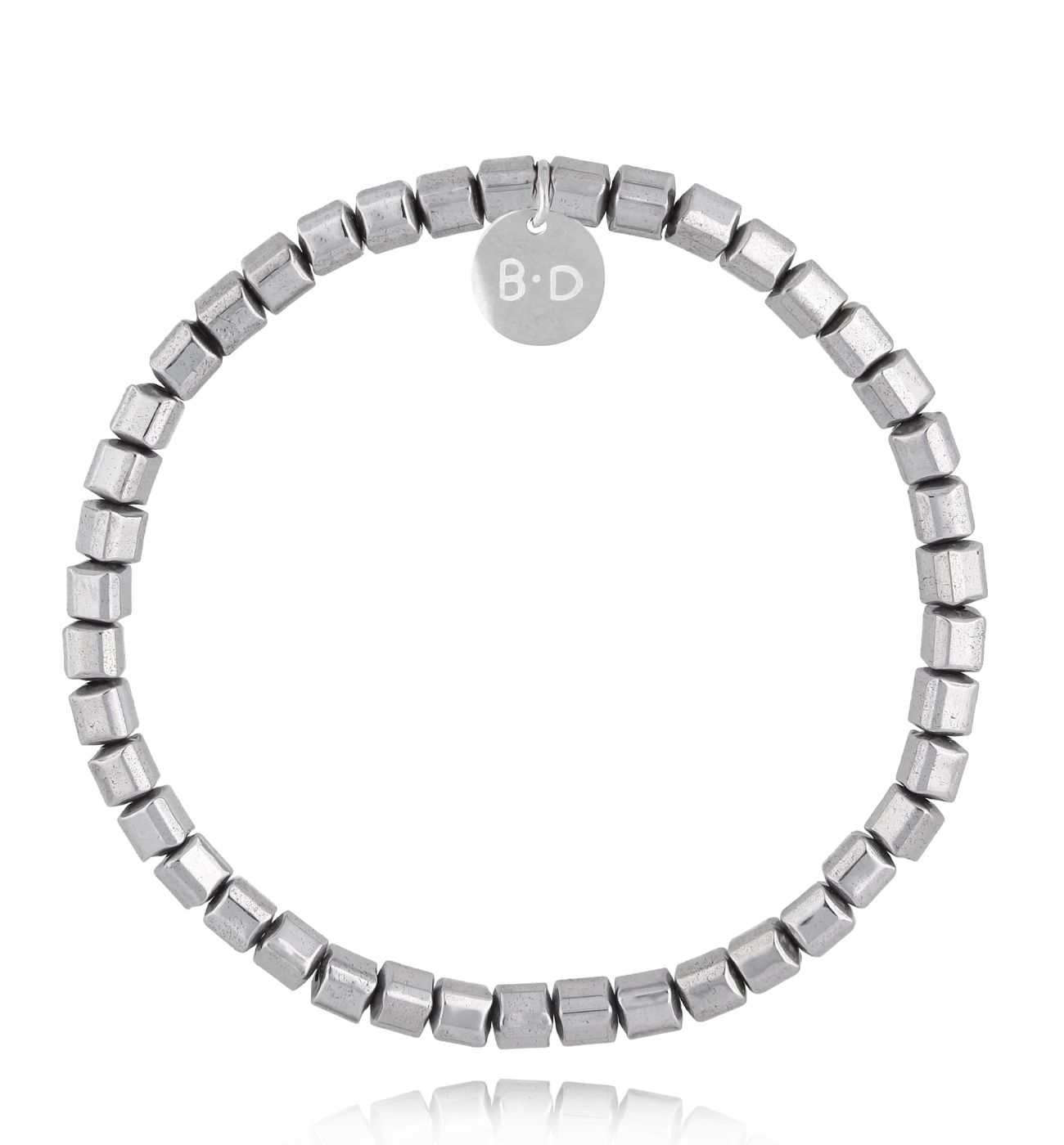 Bransoletka z hematytami srebrnymi damska Volcano BTW2549