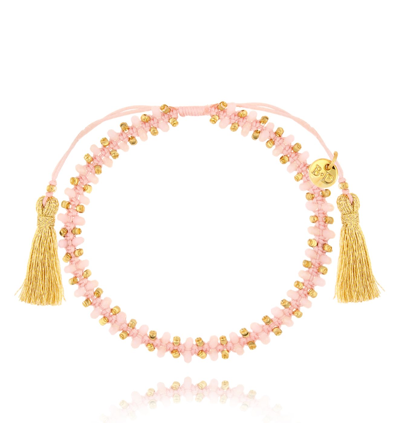 Bransoletka z kryształkami różowa Moana - By Dziubeka