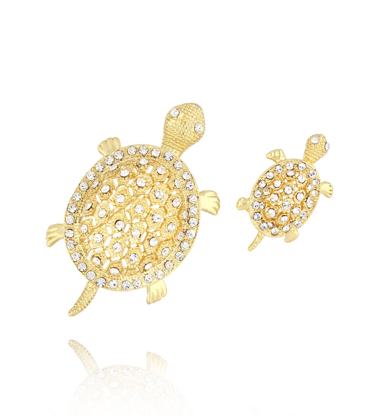 Broszki żółwie złote Turtle Family BRSS0133 - By Dziubeka