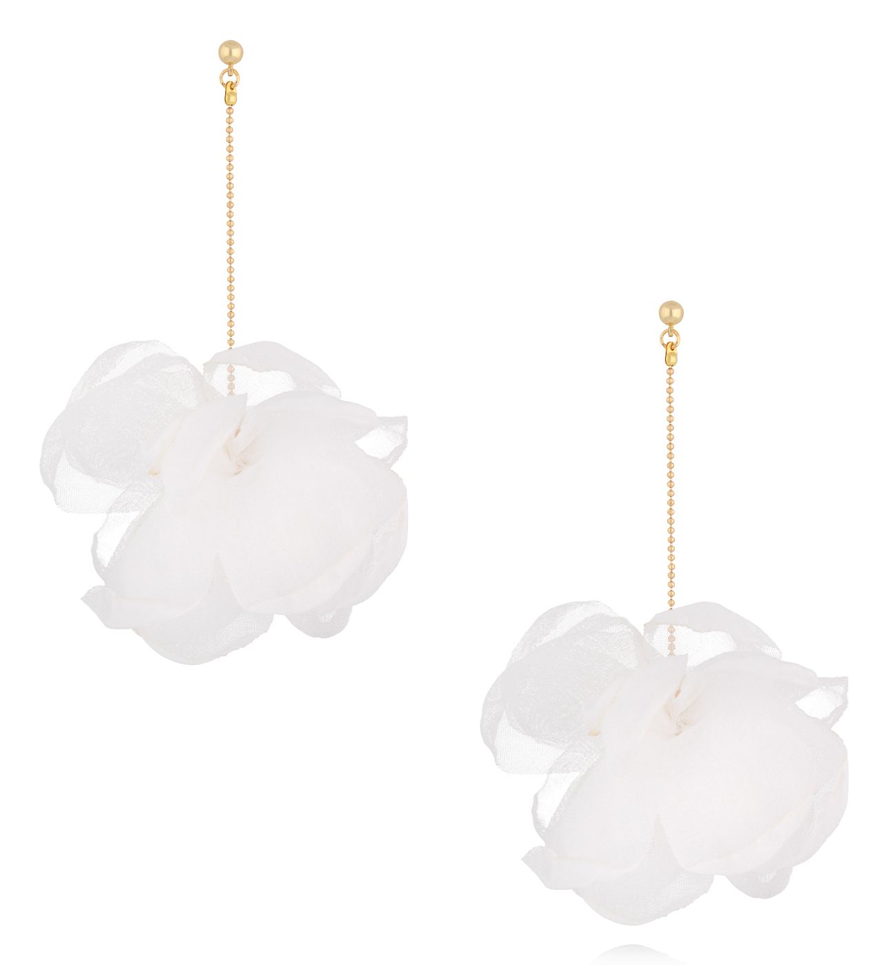 Kolczyki z białą tkaniną KBL1894