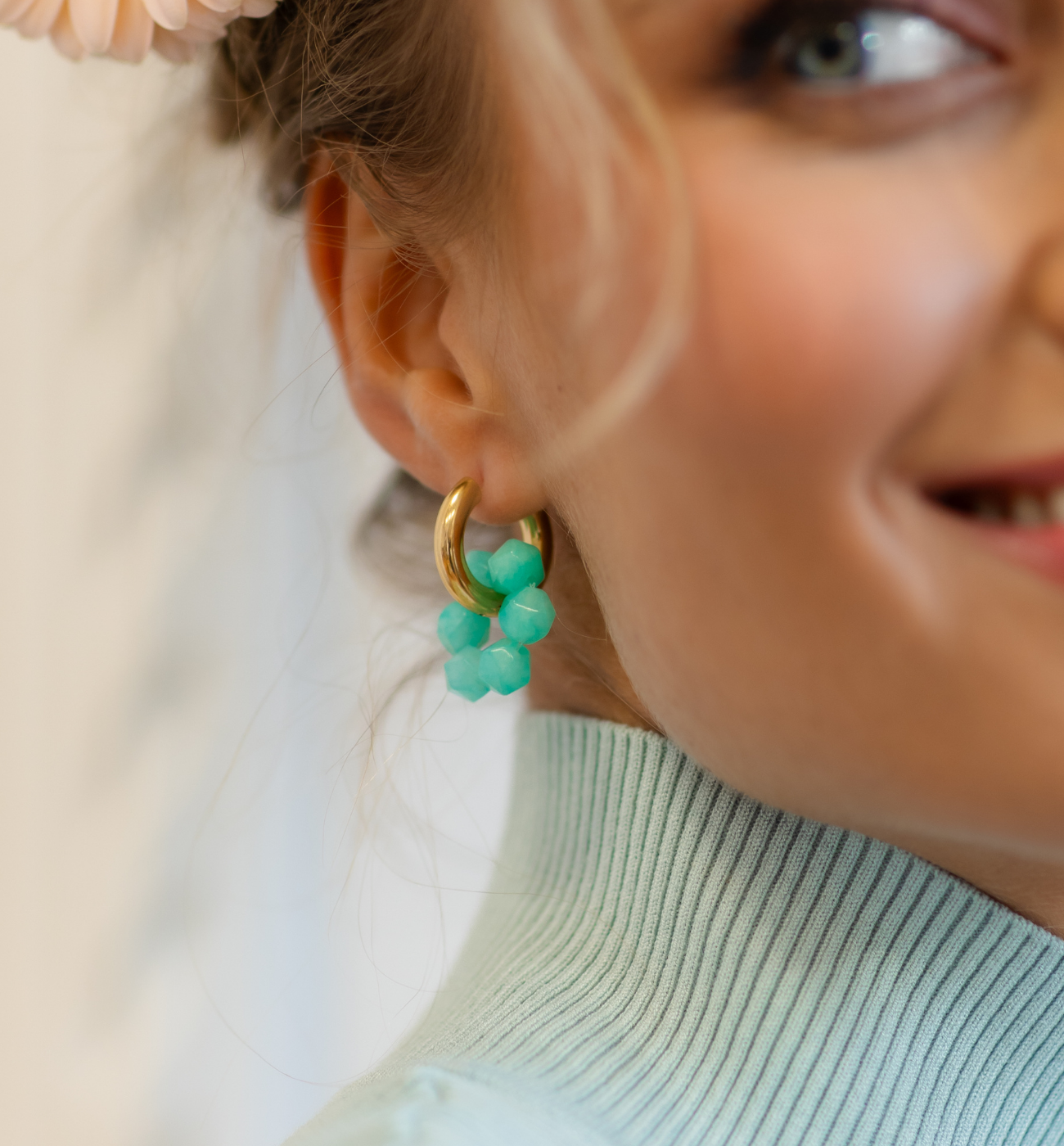 Kolczyki okrągłe z agatami Brit - By Dziubeka