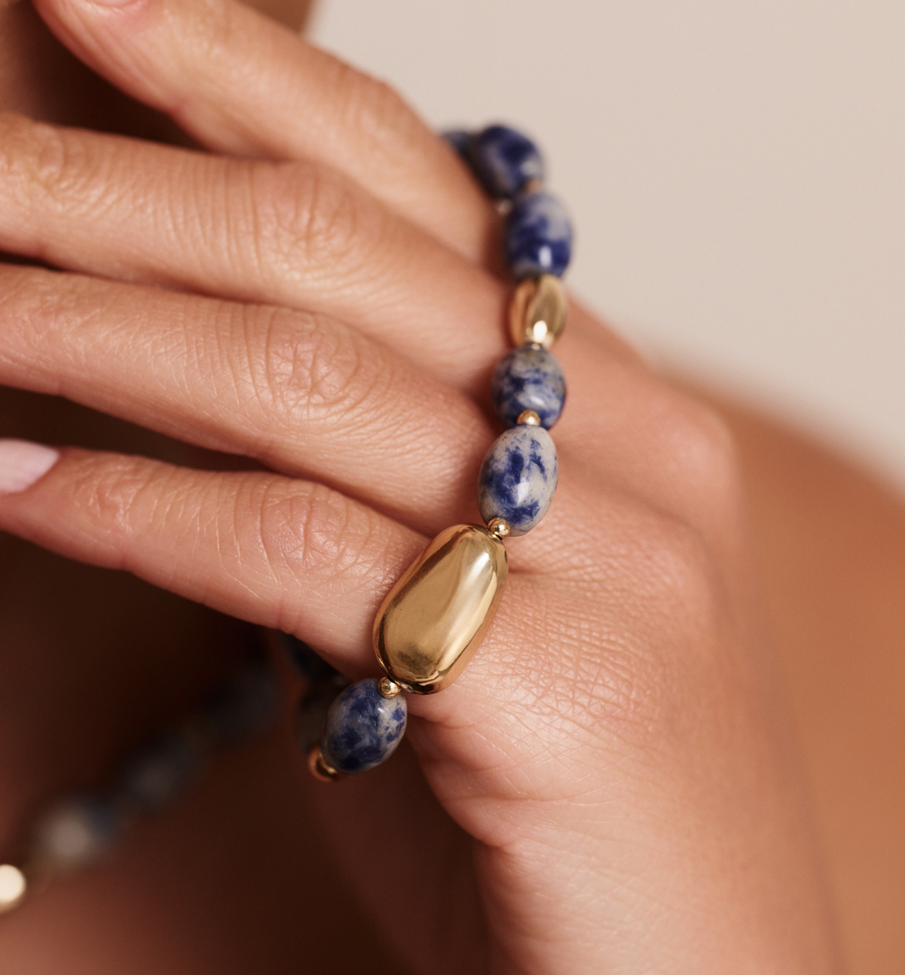 Bransoletka granatowa z jaspisami - By Dziubeka