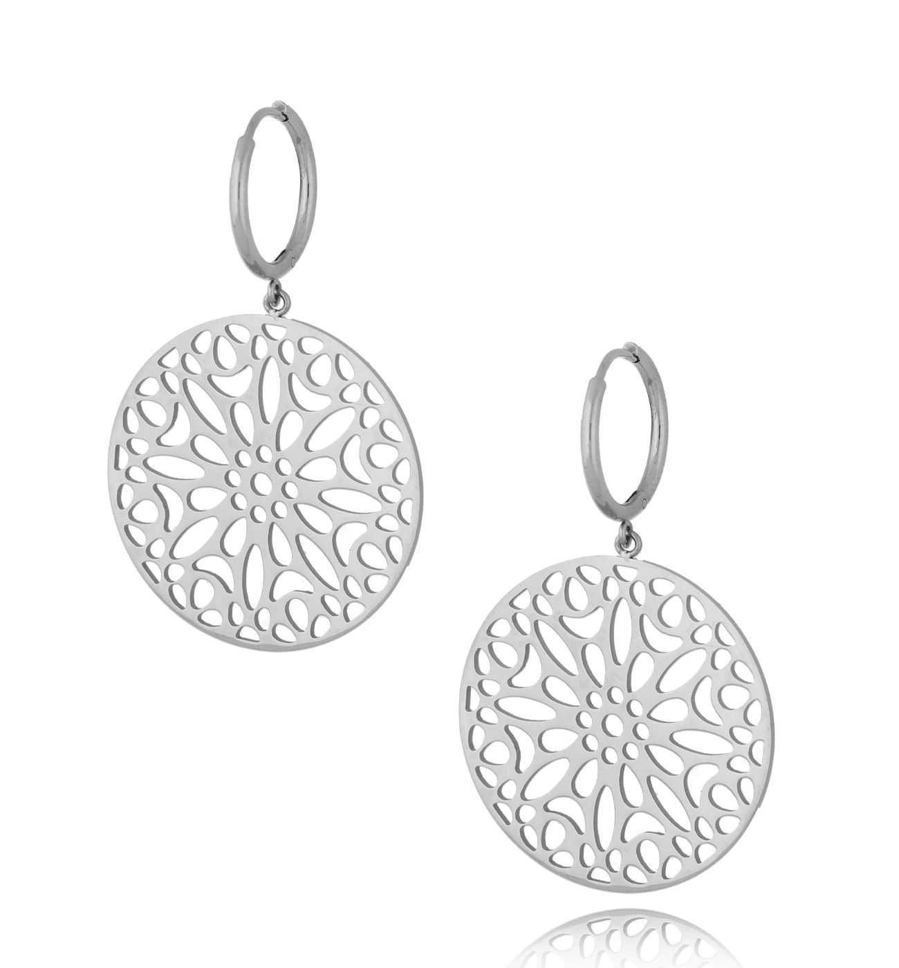 Kolczyki ze stali szlachetnej posrebrzane Grenada - By Dziubeka