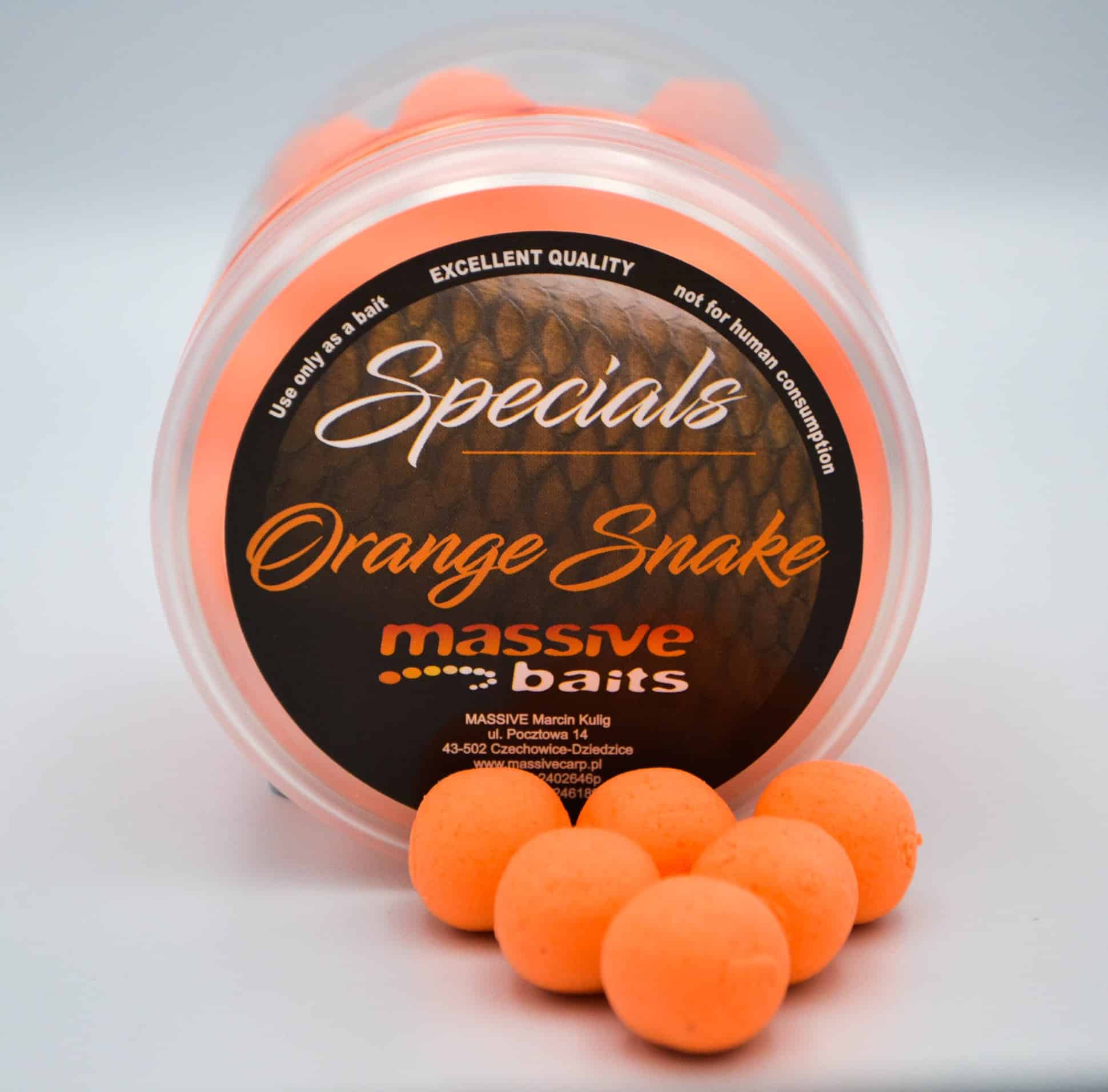Massive Baits Kulki Special Pop Up Orange Snake 14mm