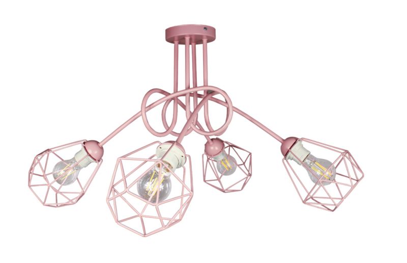 Lampa DECORI Edison Max 4 Diamond Róż, 1 szt