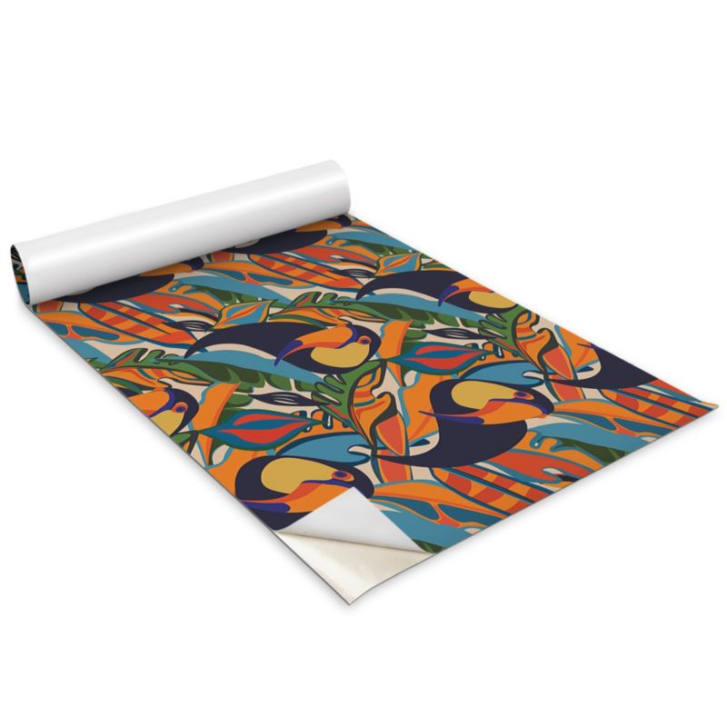 Folia Dekoracyjna Na Meble Wallfluent 100x50 cm Tukany Odporna Folia Samoprzylepna Mat 1 rol.