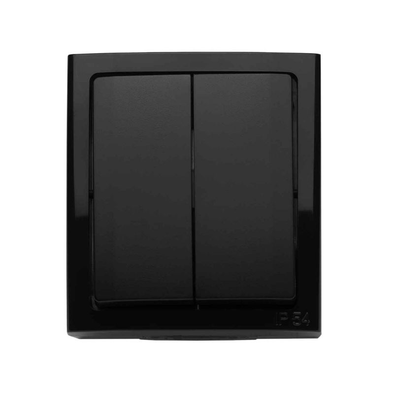 Przełącznik podwójny Polmark Bravo czarny