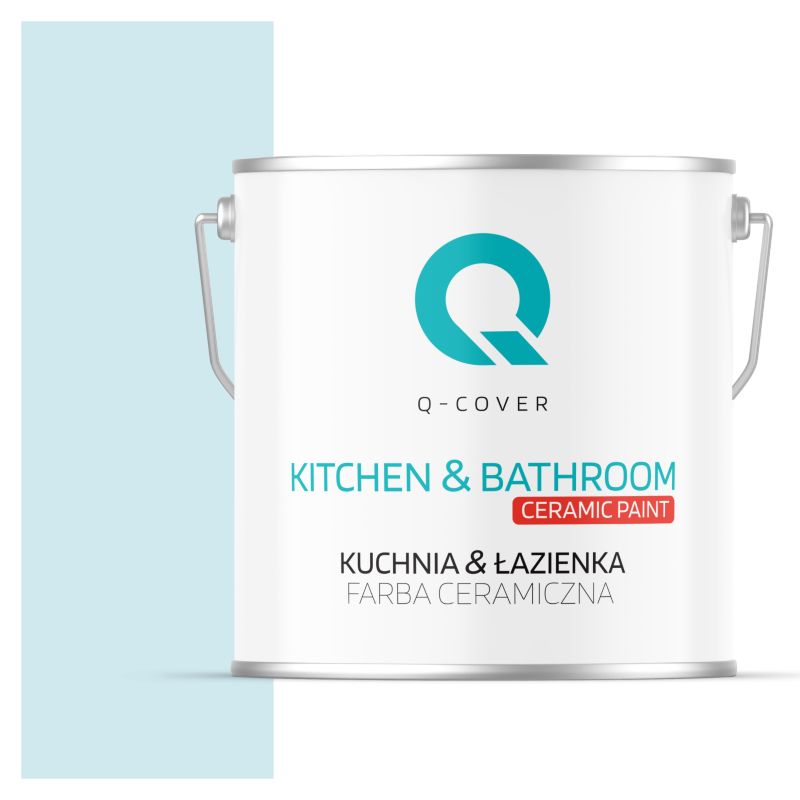 Farba Ceramiczna Kuchnia & Łazienka Q-Cover Biel złamana w niebieski H0378 Głęboki Mat 5L