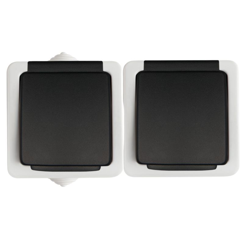 Gniazdo Wtyczkowe Podwójne z Uziemieniem i Klapką Kanlux Tekno Szare Natynkowe IP54 1 szt.