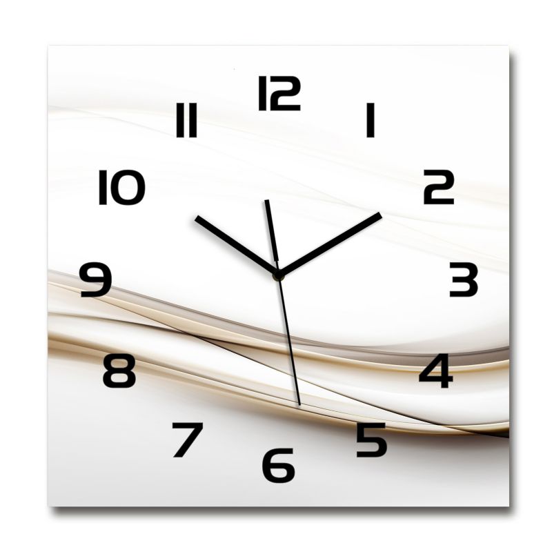 Zegar szklany Tulup Fale czarne wskazówki 30x30 cm cm cichy 1 szt.