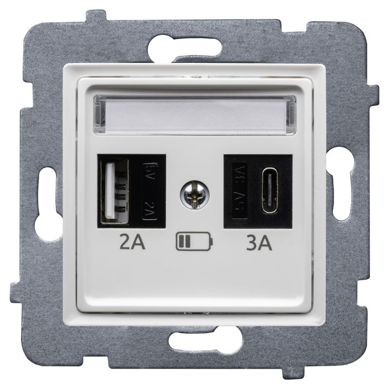 Gniazdo USC A + C Polmark Rosa białe