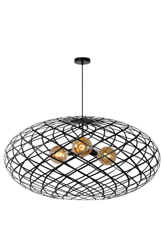 Lampa wisząca Lucide Wolfram 1156 czarna nowoczesna 3xE27 x 60W 1 szt.