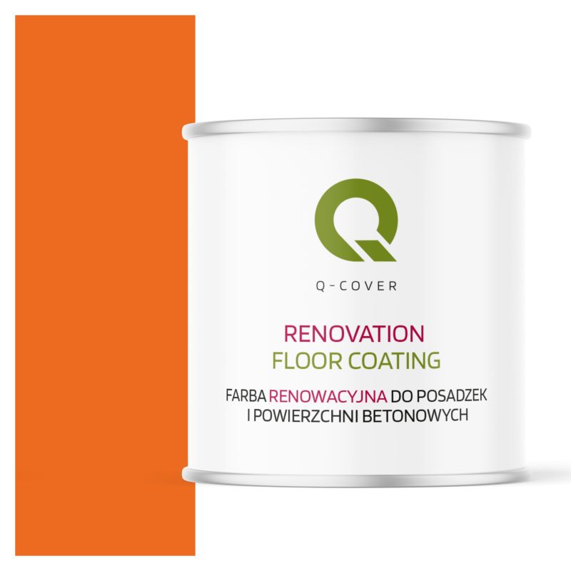 Farba Renowacyjna do Posadzek i Powierzchni Betonowych Q-Cover Jasnoczerwony Pomarańczowy RAL2008 Satyna 2.5L