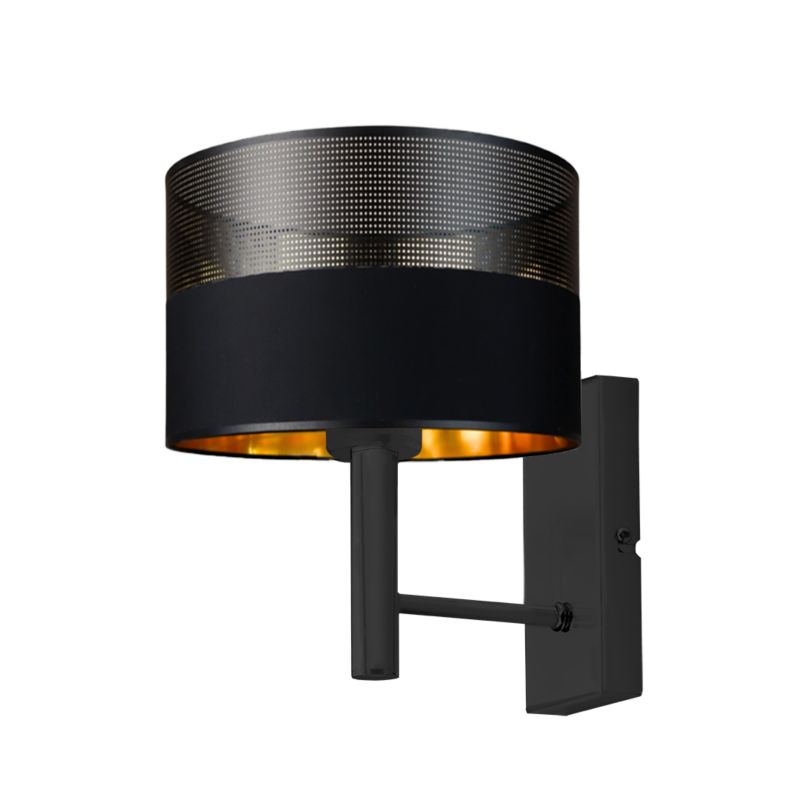 Kinkiet Volta Light Factory Grand Czarny ze złotem/czarny Abażur 1xE27 1szt.