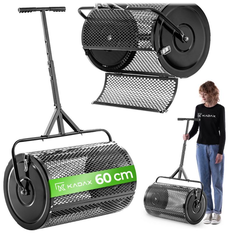 Siewnik ogrodowy KADAX stalowy bębnowy 60 cm 75 L 1 szt.