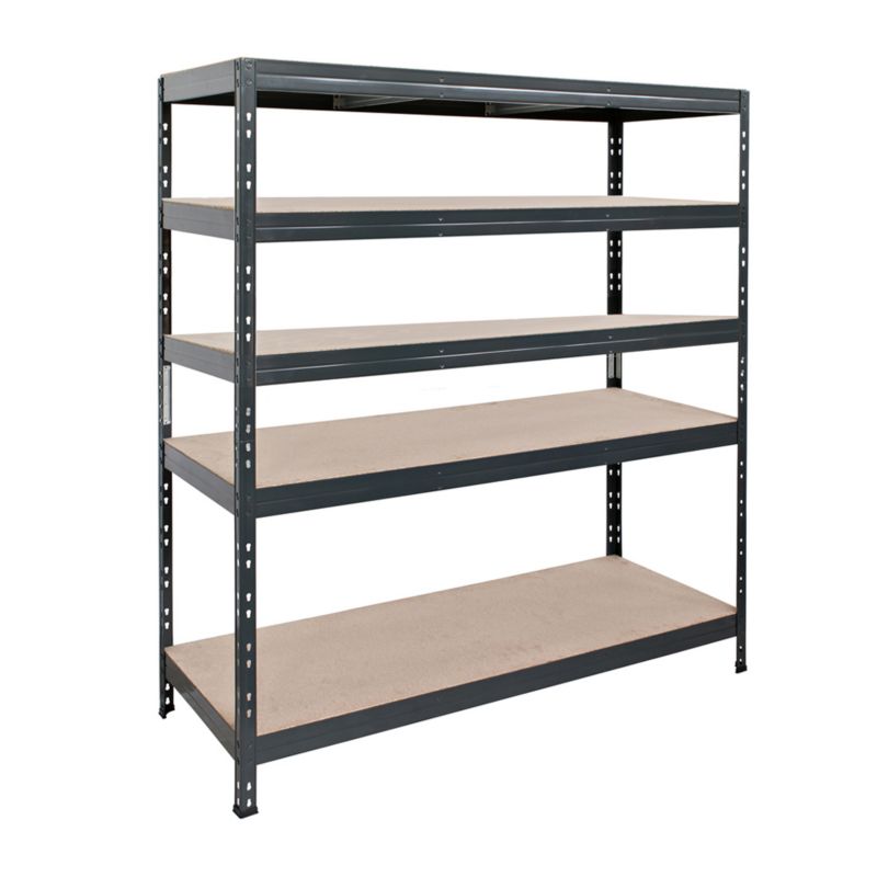 Regał metalowy AR Shelving Rivet z 5 półkami HDF antracytowoszary 180x150x60 cm 250 kg 1 szt