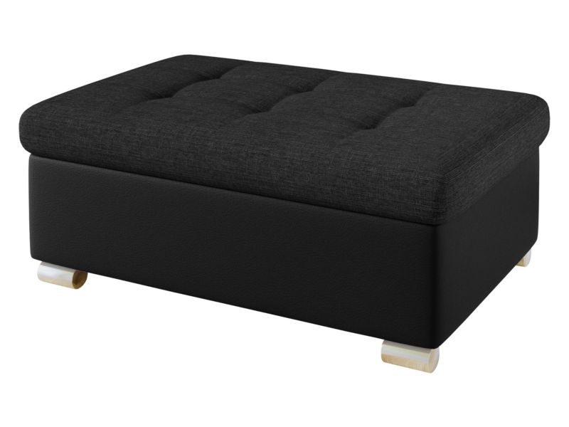 Pufa MIRJAN 24 Niko Duża czarna ekoskóra/grafitowa plecionka 1 szt.