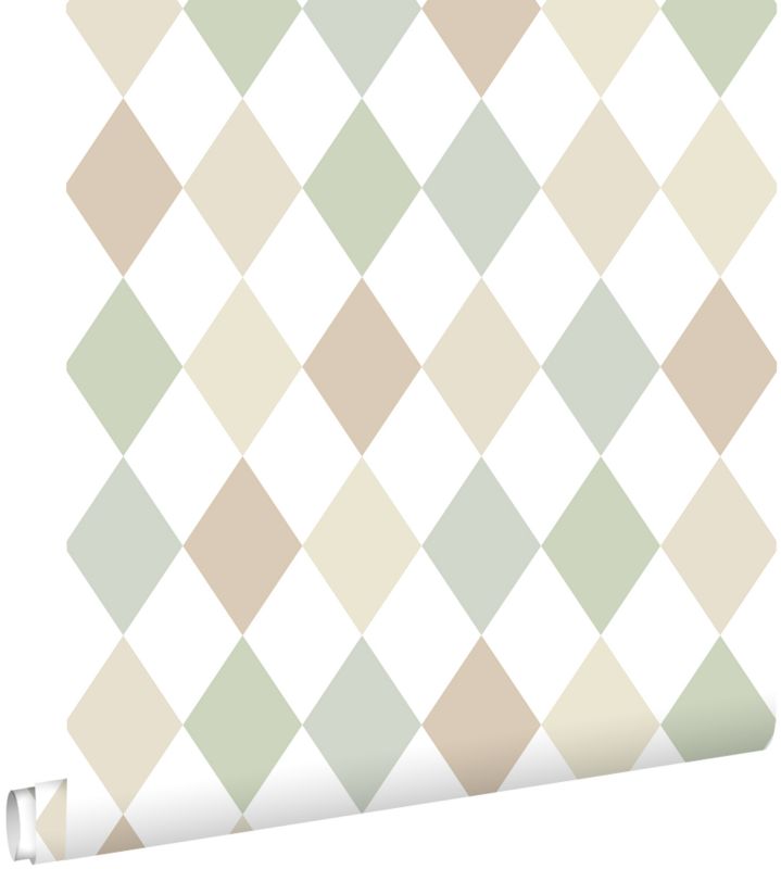 Tapeta ESTAhome sprawdź wzór beżowym,niebieskimIzielonym 50 x 900 cm - 1 rol.