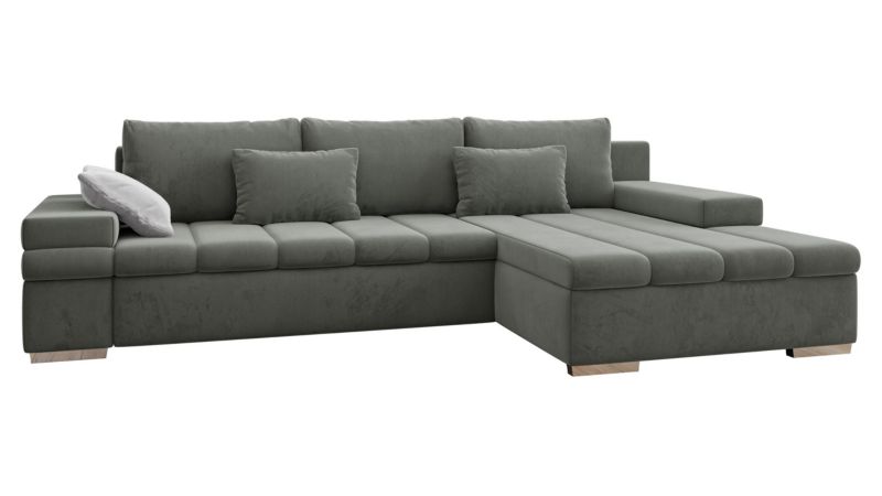 Narożnik z funkcją spania MIRJAN 24 Bangkok Premium prawy popielaty + jasny szary 1 szt.